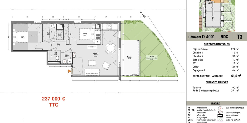 appartement à LIT ET MIXE (40170)