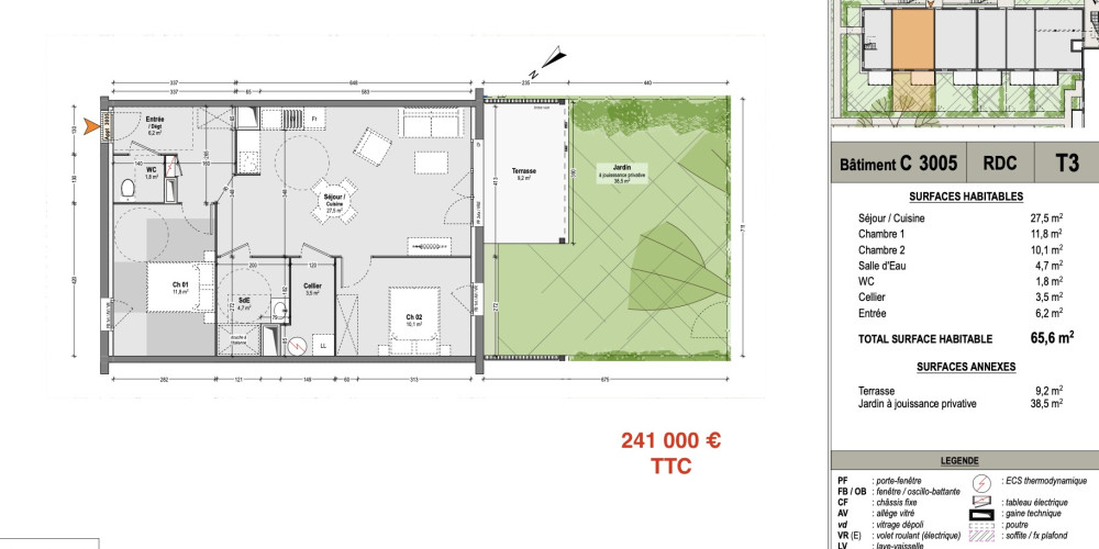 appartement à LIT ET MIXE (40170)