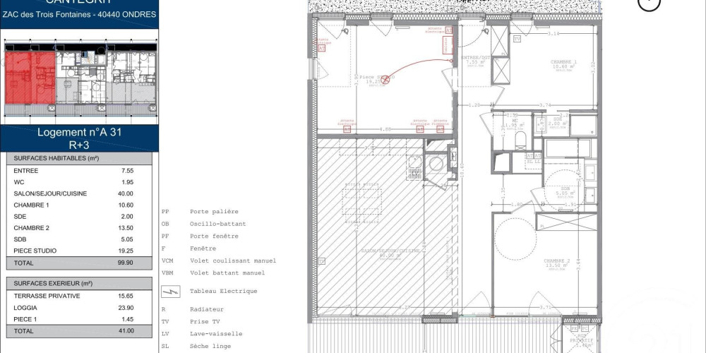 appartement à ONDRES (40440)