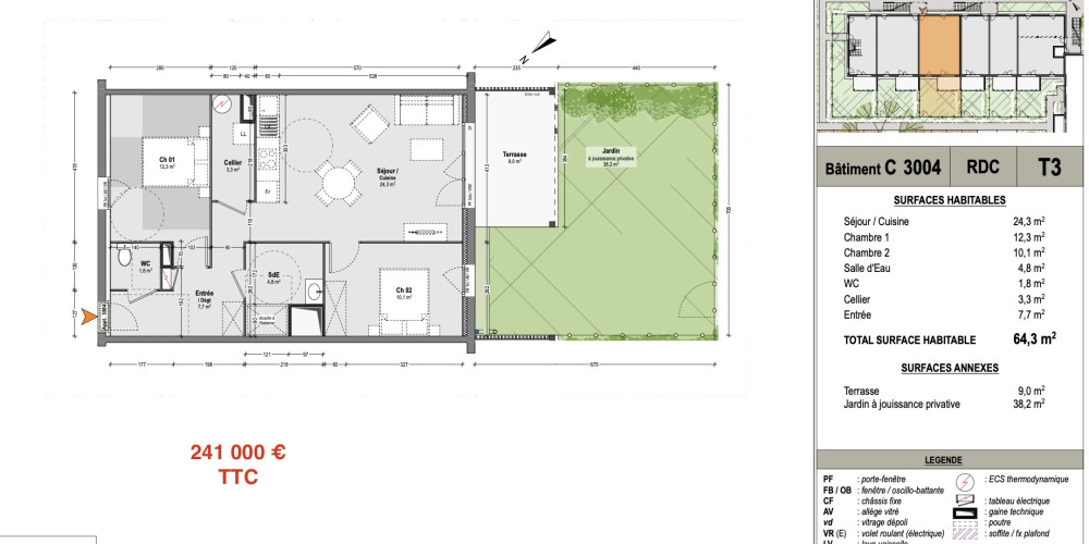 appartement à LIT ET MIXE (40170)